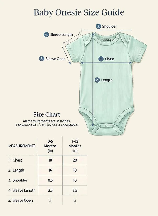 Funkaar  Unisex Baby Romper – 100% Super Combed Cotton Tagless One-Piece Bodysuit for Boys & Girls  | Best Price UAE
